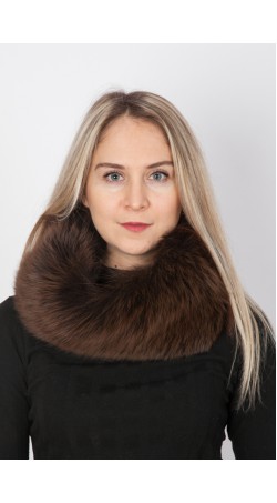 Brown fox fur neck warmer